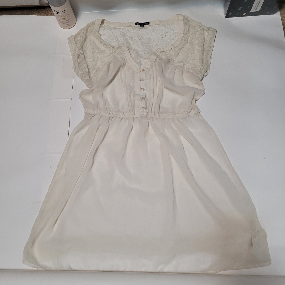 Sheer white lace dress